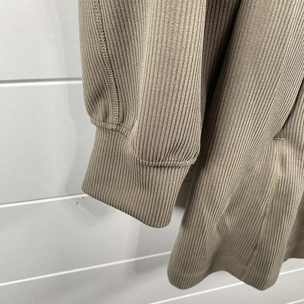 Lululemon Womens Ribbed Softstreme Long Sleeve Romper 4 Green Athleisure Comfy - Picture 4 of 13